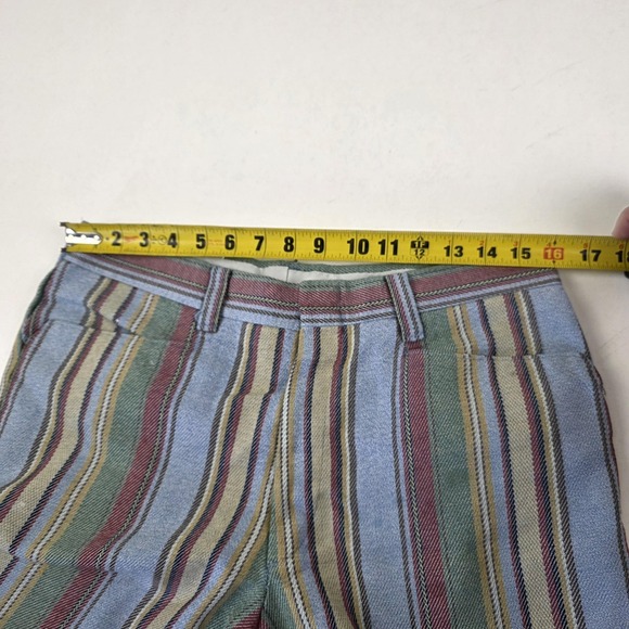 Vintage Levi's Sta-Prest Dress Pants Mens 30x28 Multicolor Stripe Slacks 70s - Picture 15 of 16